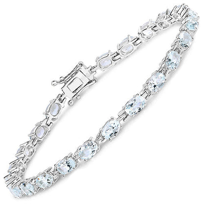 8.80 Carat Genuine Aquamarine .925 Sterling Silver Bracelet by Bids.com