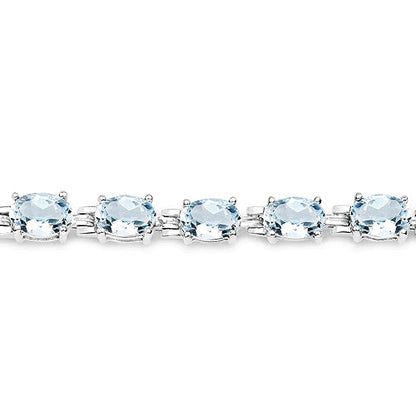 8.80 Carat Genuine Aquamarine .925 Sterling Silver Bracelet by Bids.com