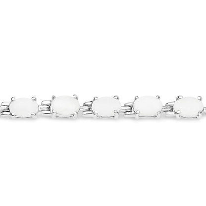 6.82 Carat Genuine Opal .925 Sterling Silver Bracelet  DestGlow