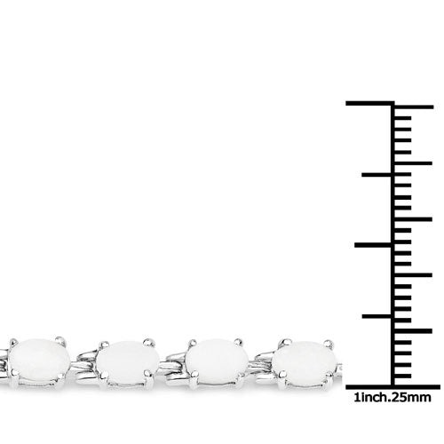 6.82 Carat Genuine Opal .925 Sterling Silver Bracelet  DestGlow