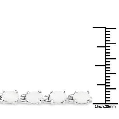 6.82 Carat Genuine Opal .925 Sterling Silver Bracelet  DestGlow