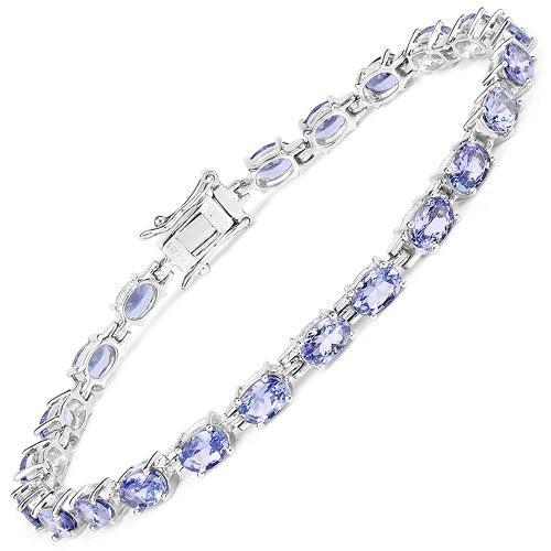 9.68 Carat Genuine Tanzanite .925 Sterling Silver Bracelet  DestGlow