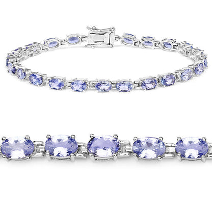 9.68 Carat Genuine Tanzanite .925 Sterling Silver Bracelet  DestGlow