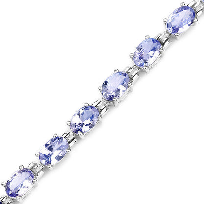 9.68 Carat Genuine Tanzanite .925 Sterling Silver Bracelet  DestGlow