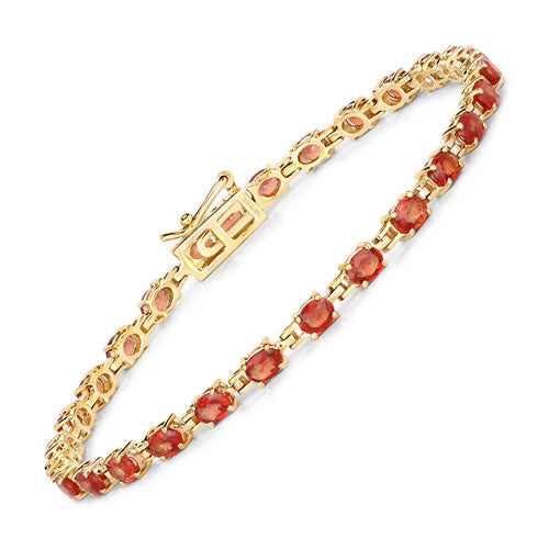 7.00 Carat Genuine Orange Sapphire 14K Yellow Gold Bracelet by Bids.com
