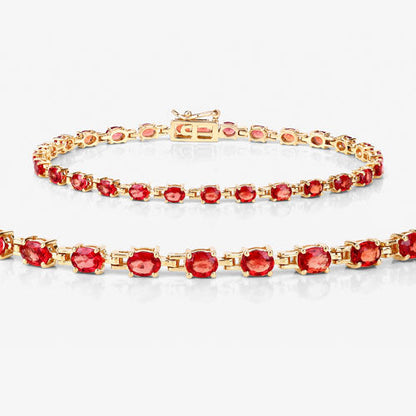7.00 Carat Genuine Orange Sapphire 14K Yellow Gold Bracelet by Bids.com