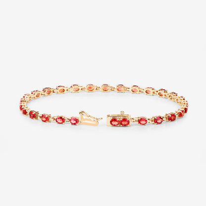 7.00 Carat Genuine Orange Sapphire 14K Yellow Gold Bracelet by Bids.com