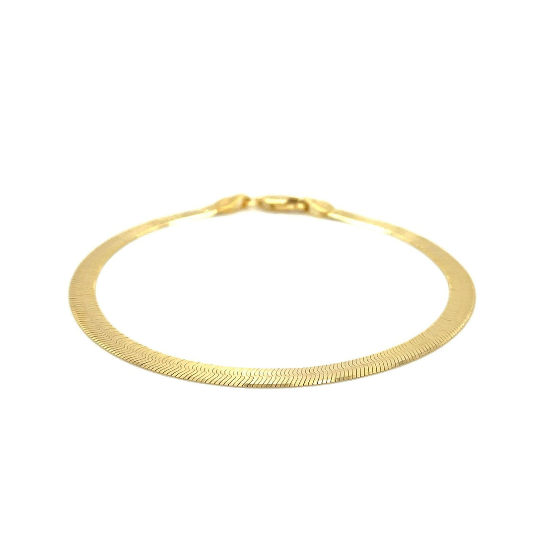 4.0mm 14k Yellow Gold Super Flex Herringbone Bracelet by Bids.com