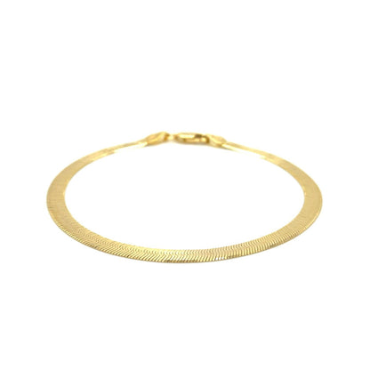 4.0mm 14k Yellow Gold Super Flex Herringbone Bracelet by Bids.com