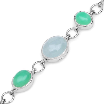 15.67 Carat Genuine Multi Stone .925 Sterling Silver Bracelet  DestGlow
