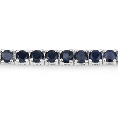 2.41 Carat Genuine Blue Sapphire and White Zircon .925 Sterling Silver Bracelet by Bids.com