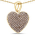 14K Yellow Gold Plated 0.68 Carat Genuine Champagne Diamond .925 Sterling Silver Heart Shape Pendant by Bids.com