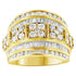 .925 Sterling Silver 2.0 Cttw Round & Baguette Cut Diamond Multi-Row Channel Set Tapered Cocktail Fashion Ring (I-J Color, I3 Clarity) - Size 7 by Bids.com