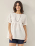 100% Linen Round Neck Pleated Pullover Top QUINLAN by LINTICO