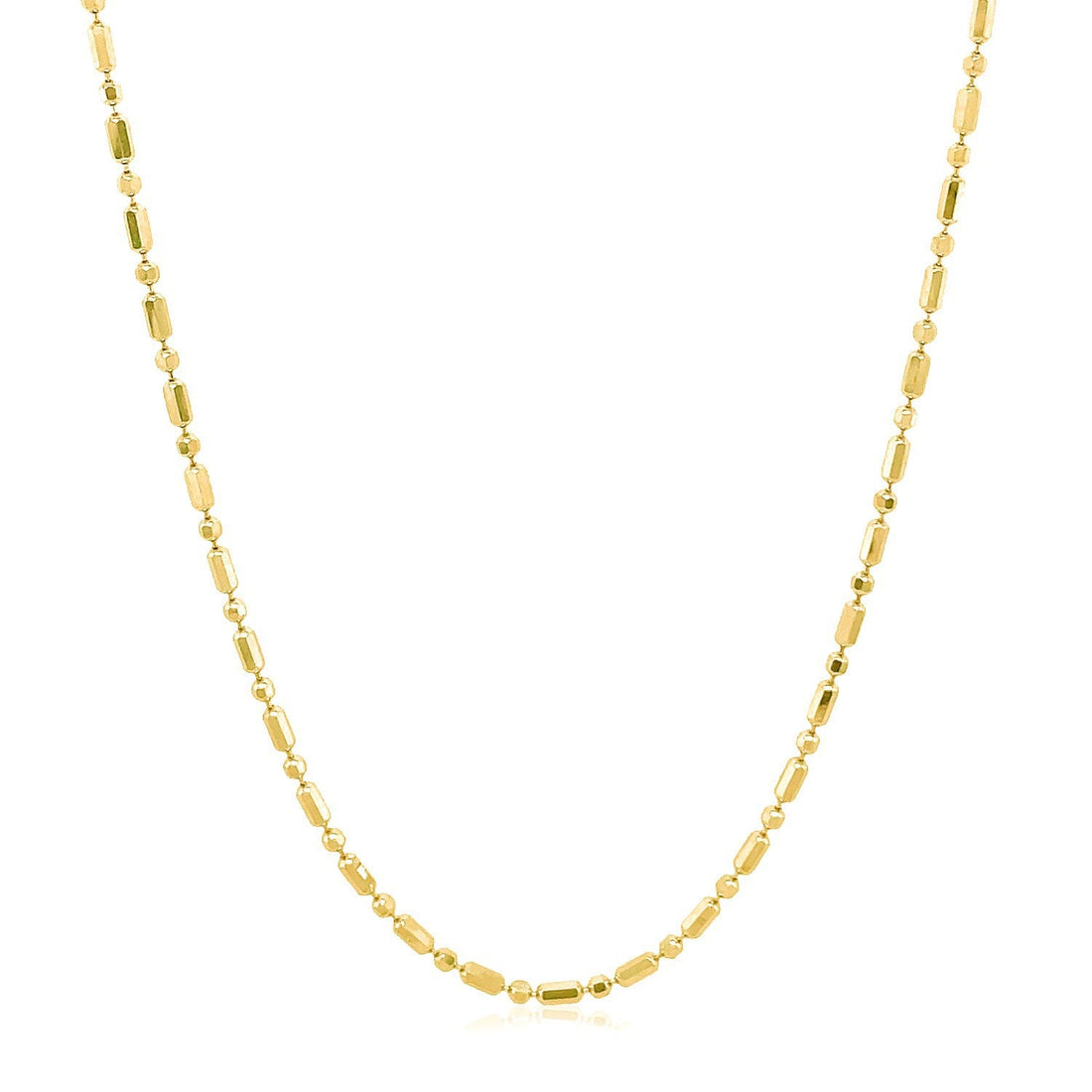 14k Yellow Gold Diamond-Cut Alternating Bead Chain 1.5mm by Bids.com