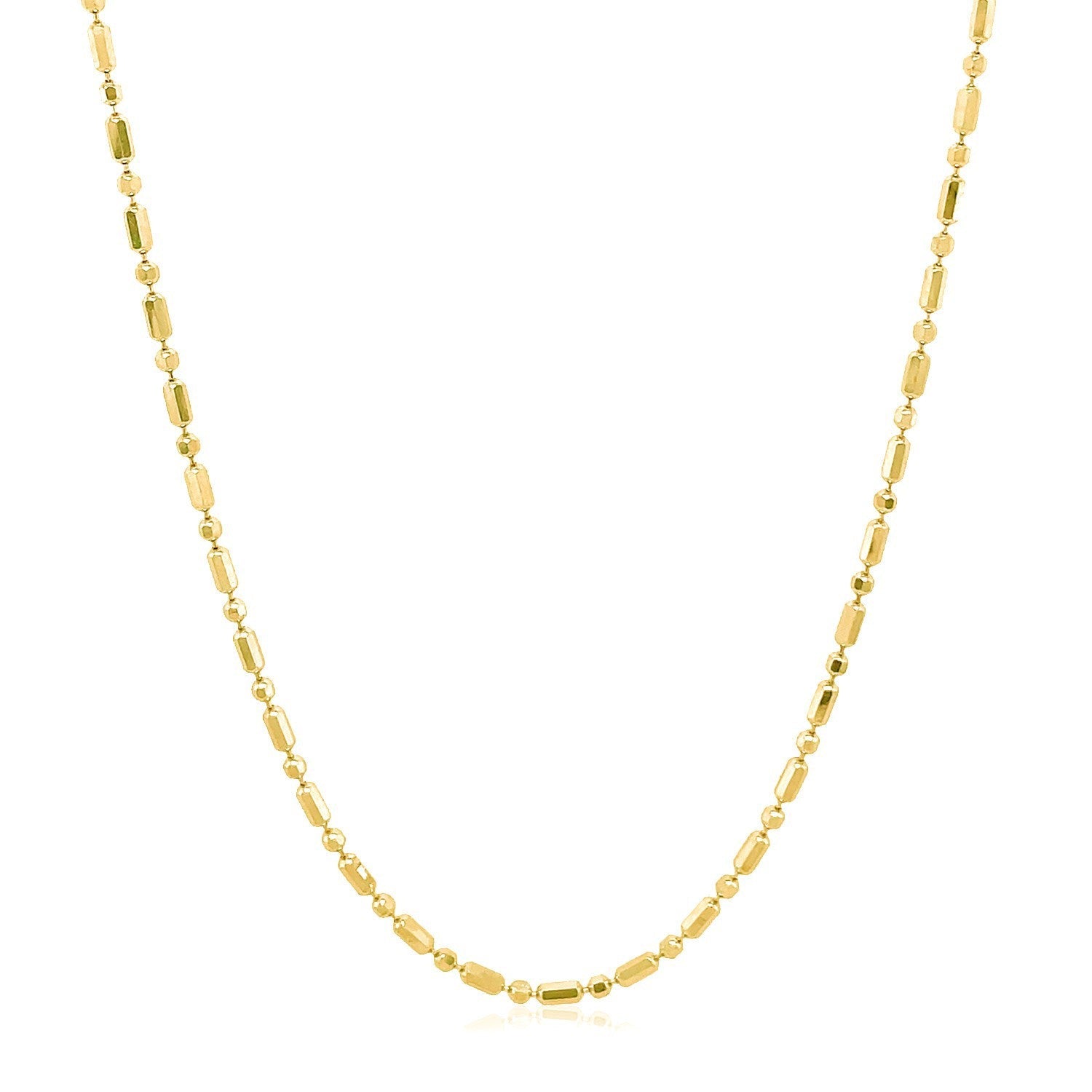 14k Yellow Gold Diamond-Cut Alternating Bead Chain 1.5mm by Bids.com