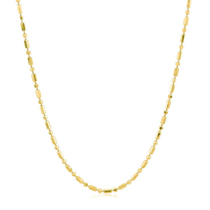 14k Yellow Gold Diamond-Cut Alternating Bead Chain 1.5mm by Bids.com