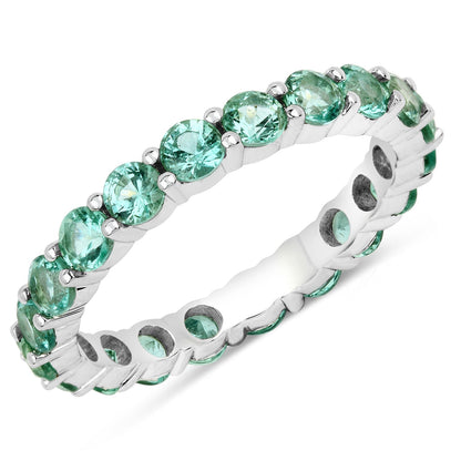 2.00 Carat Genuine Zambian Emerald 14K White Gold Ring  DestGlow