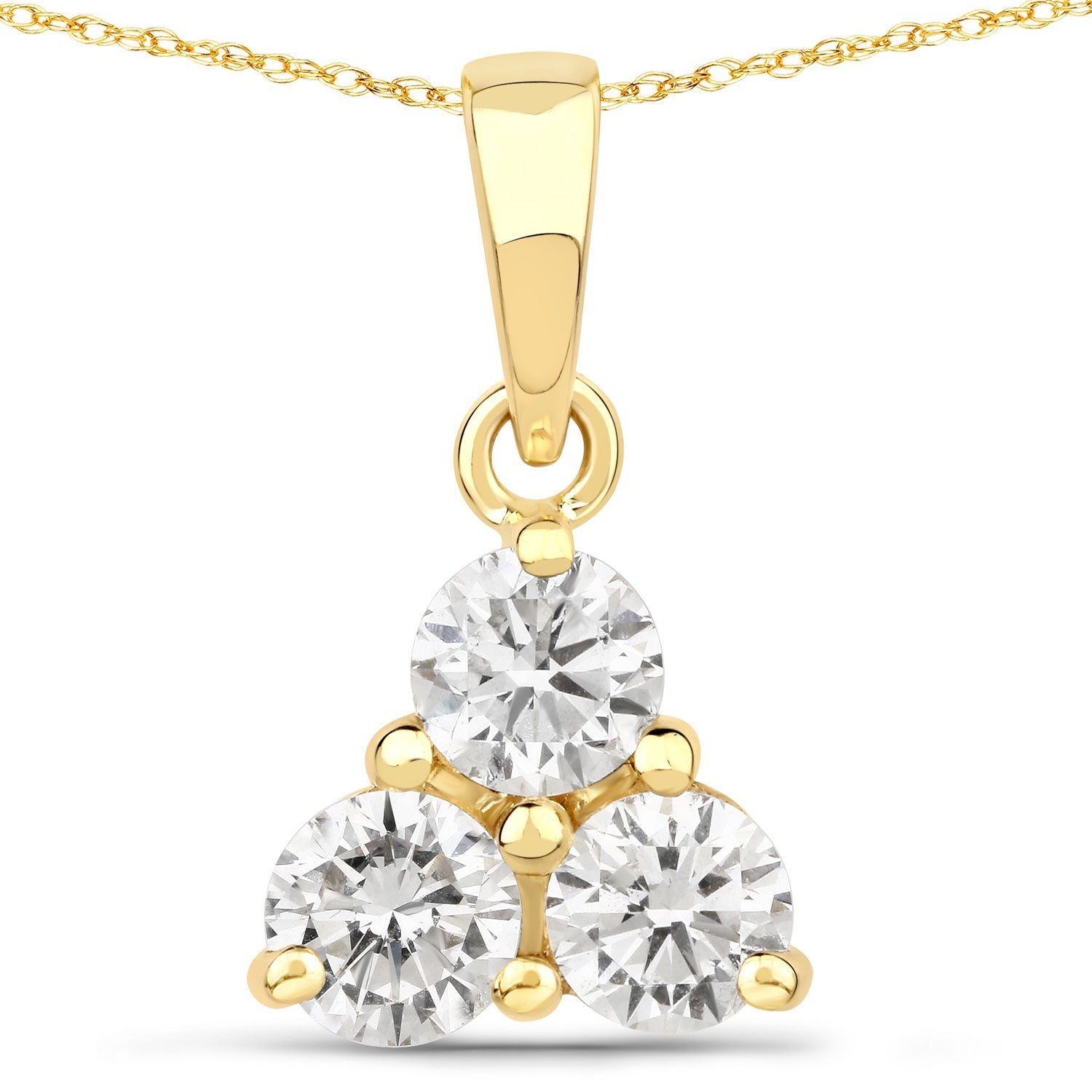 0.75 Carat Genuine Lab Grown Diamond 14K Yellow Gold Pendant by Bids.com