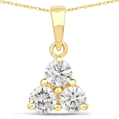 0.75 Carat Genuine Lab Grown Diamond 14K Yellow Gold Pendant by Bids.com