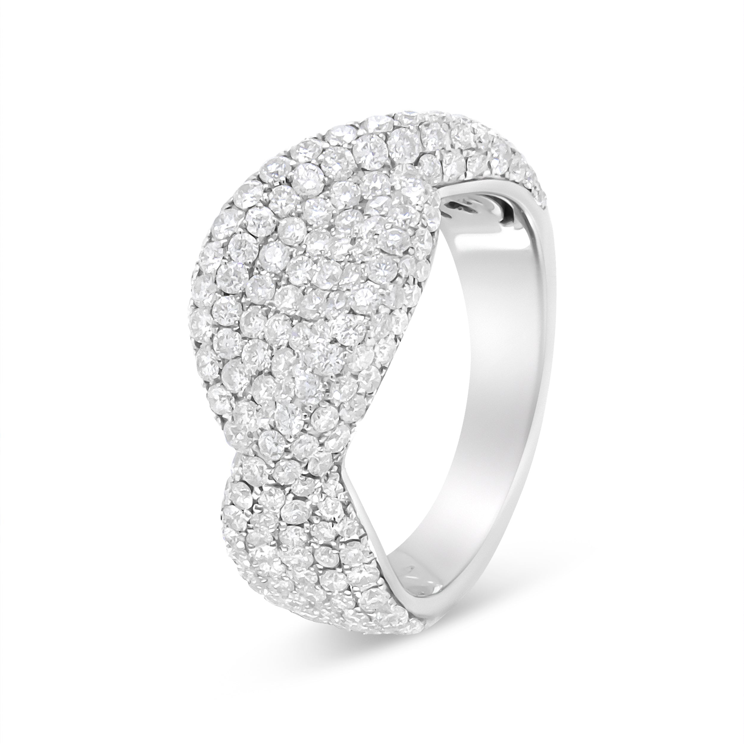 18K White Gold Cluster 2 1/4 Cttw Diamond Fashion Ring (F-G Color, VS1-VS2 Clarity) - Ring Size 7 by Bids.com