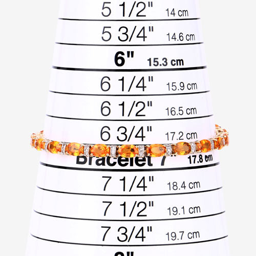 12.33 Carat Genuine Orange Sapphire and White Diamond 14K Yellow Gold Bracelet by Bids.com