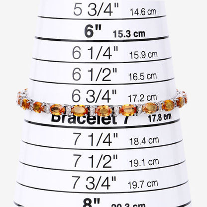 16.73 Carat Genuine Orange Sapphire and White Diamond 14K White Gold Bracelet by Bids.com