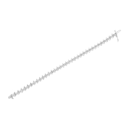 .925 Sterling Silver 1 cttw Prong-Set Diamond Link Bracelet (I-J, I1-I2) - 7.25" by Bids.com