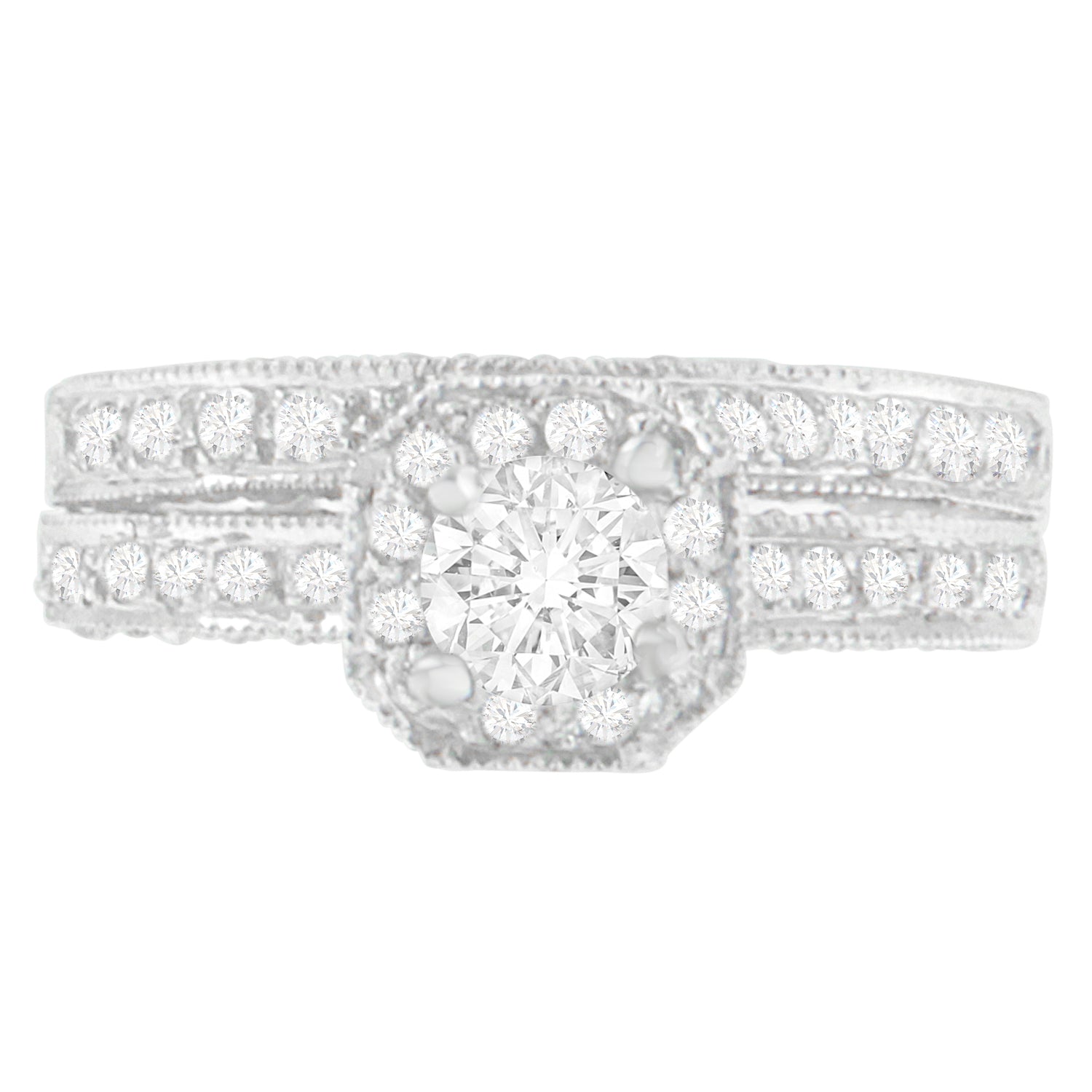 14K White Gold 1 ct. TDW Round Cut Diamond Ring (G-H, I1-I2) by Bids.com