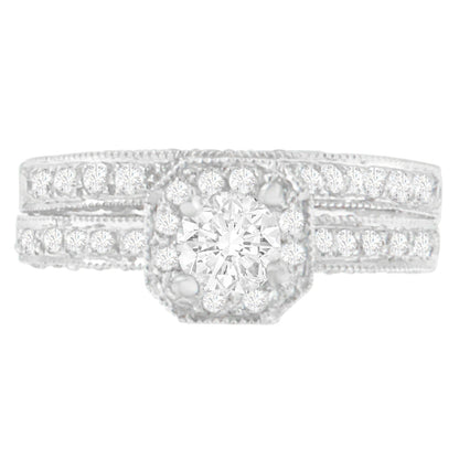 14K White Gold 1 ct. TDW Round Cut Diamond Ring (G-H, I1-I2) by Bids.com