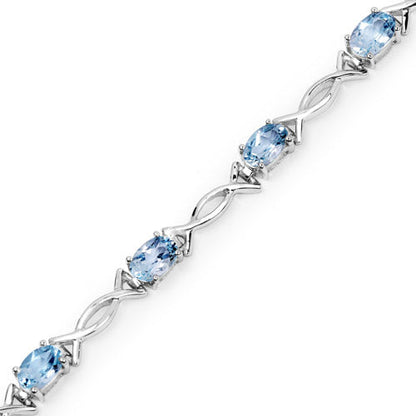 5.10 Carat Genuine Blue Topaz .925 Sterling Silver Bracelet  DestGlow
