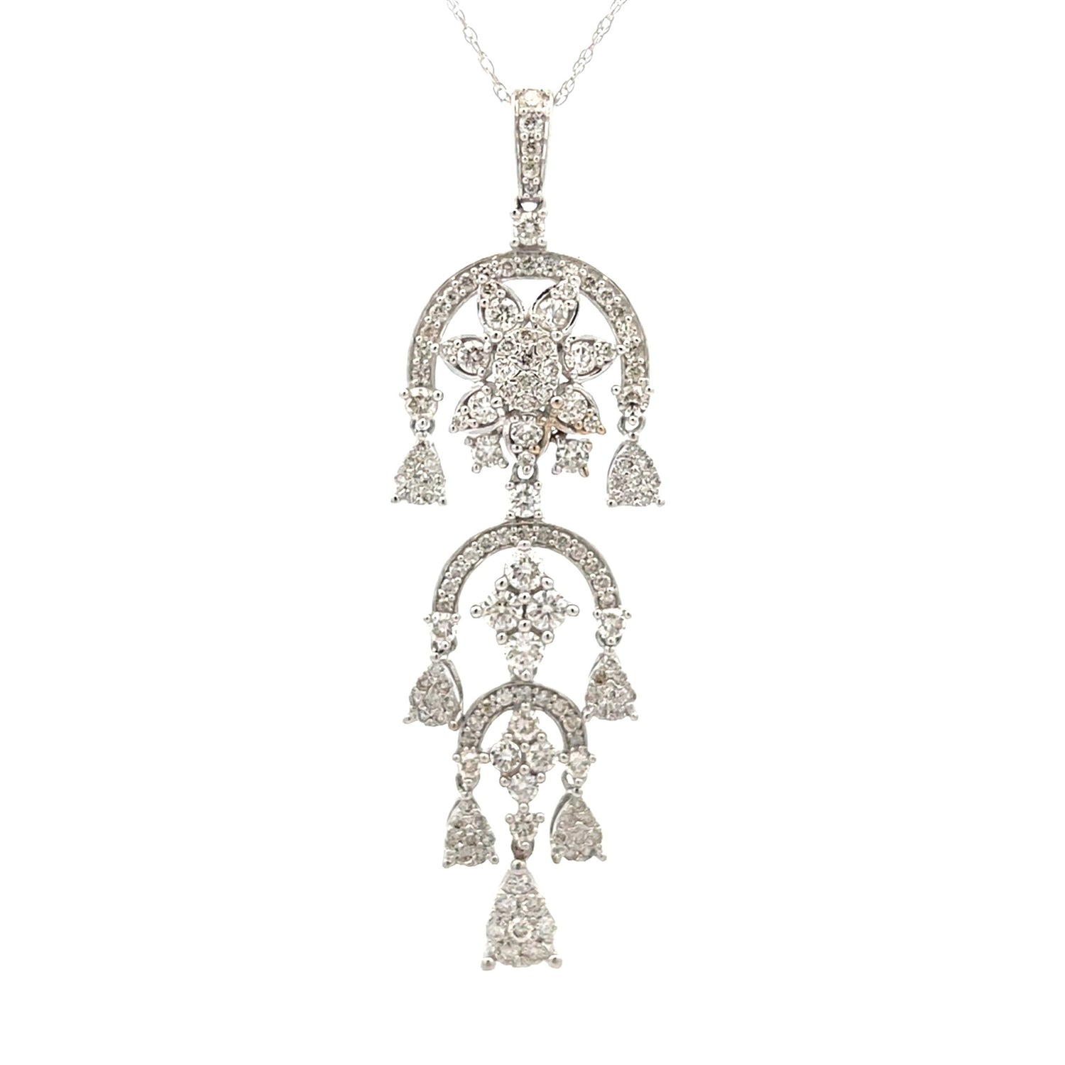 Natural 1.50ct Diamond Fashion Pendants 14KT White Gold by Bids.com
