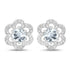 0.60 Carat Genuine Aquamarine and White Diamond 14K White Gold Earrings  DestGlow