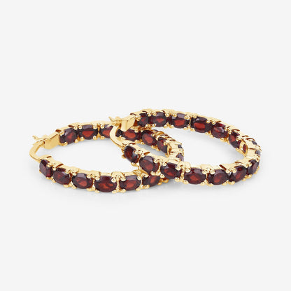 6.00 Carat Genuine Garnet .925 Sterling Silver Earrings  DestGlow