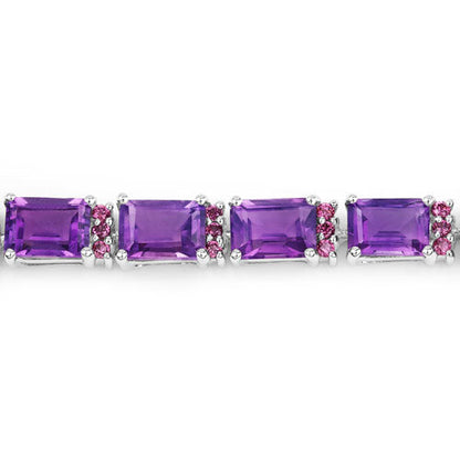 21.84 Carat Genuine Amethyst and Rhodolite Granet .925 Sterling Silver Bracelet by Bids.com
