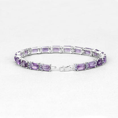 21.84 Carat Genuine Amethyst and Rhodolite Granet .925 Sterling Silver Bracelet by Bids.com