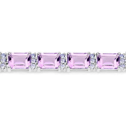 19.19 Carat Genuine Amethyst and Tanzanite .925 Sterling Silver Bracelet by Bids.com