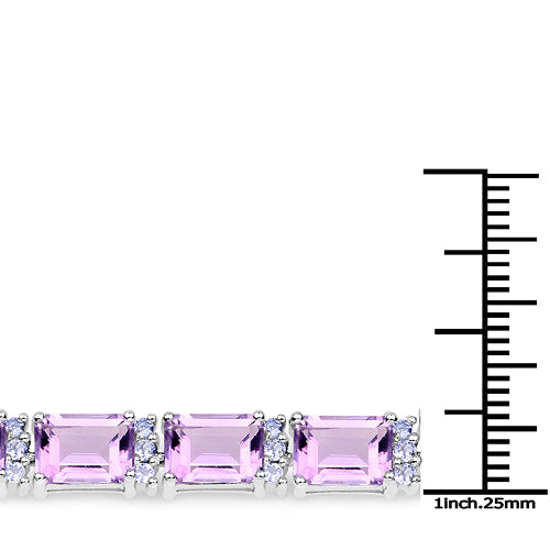 19.19 Carat Genuine Amethyst and Tanzanite .925 Sterling Silver Bracelet by Bids.com