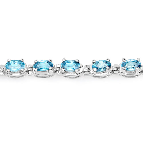 7.92 Carat Genuine Blue Zircon .925 Sterling Silver Bracelet by Bids.com
