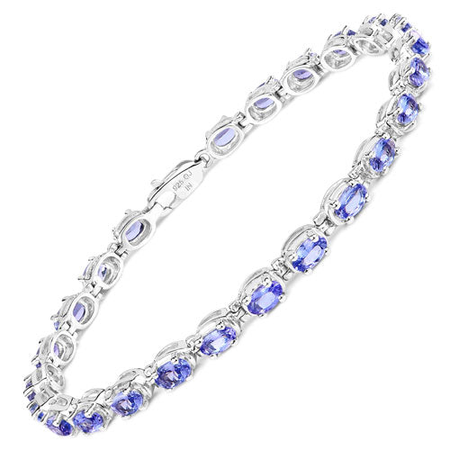 6.00 Carat Genuine Tanzanite .925 Sterling Silver Bracelet by Bids.com