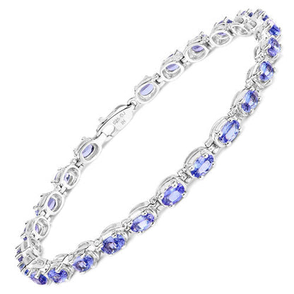 6.00 Carat Genuine Tanzanite .925 Sterling Silver Bracelet by Bids.com