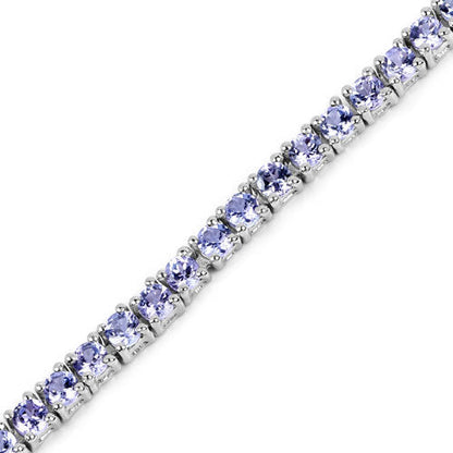 4.34 Carat Genuine Tanzanite .925 Sterling Silver Bracelet  DestGlow