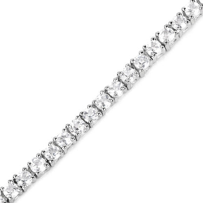 4.96 Carat Genuine White Topaz .925 Sterling Silver Bracelet  DestGlow