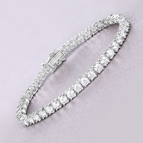 10.00 Carat Lab Grown Diamond 14K White Gold Bracelet by Bids.com