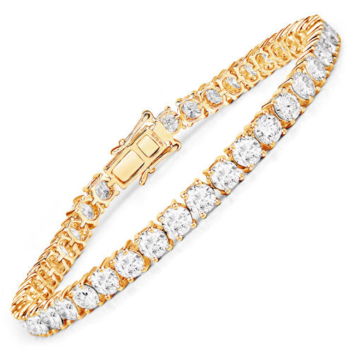 10.00 Carat Lab Grown Diamond 14K Yellow Gold Bracelet by Bids.com
