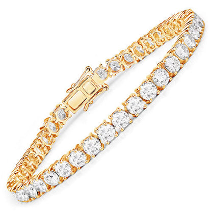 10.00 Carat Lab Grown Diamond 14K Yellow Gold Bracelet by Bids.com