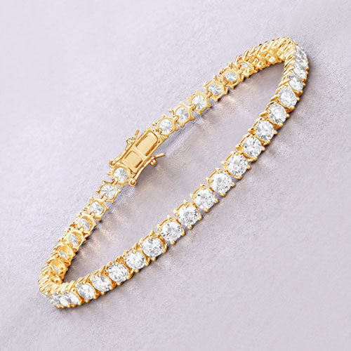 10.00 Carat Lab Grown Diamond 14K Yellow Gold Bracelet by Bids.com