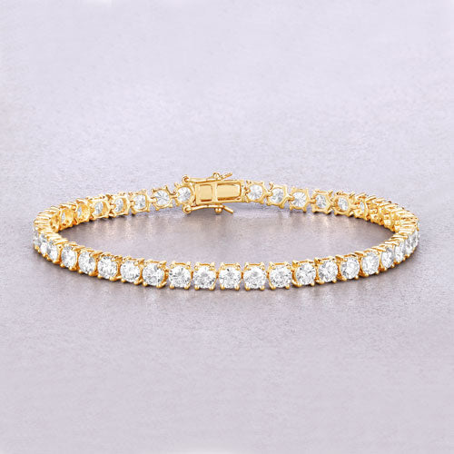 10.00 Carat Lab Grown Diamond 14K Yellow Gold Bracelet by Bids.com