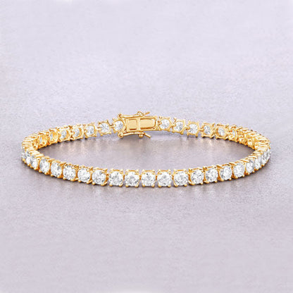 10.00 Carat Lab Grown Diamond 14K Yellow Gold Bracelet by Bids.com