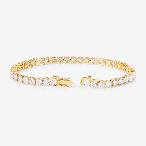 10.00 Carat Lab Grown Diamond 14K Yellow Gold Bracelet by Bids.com